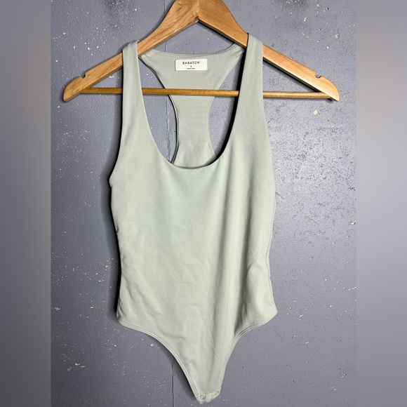 Aritzia Tops - Aritzia Babaton racer contour bodysuit in light mint green.  Size Small